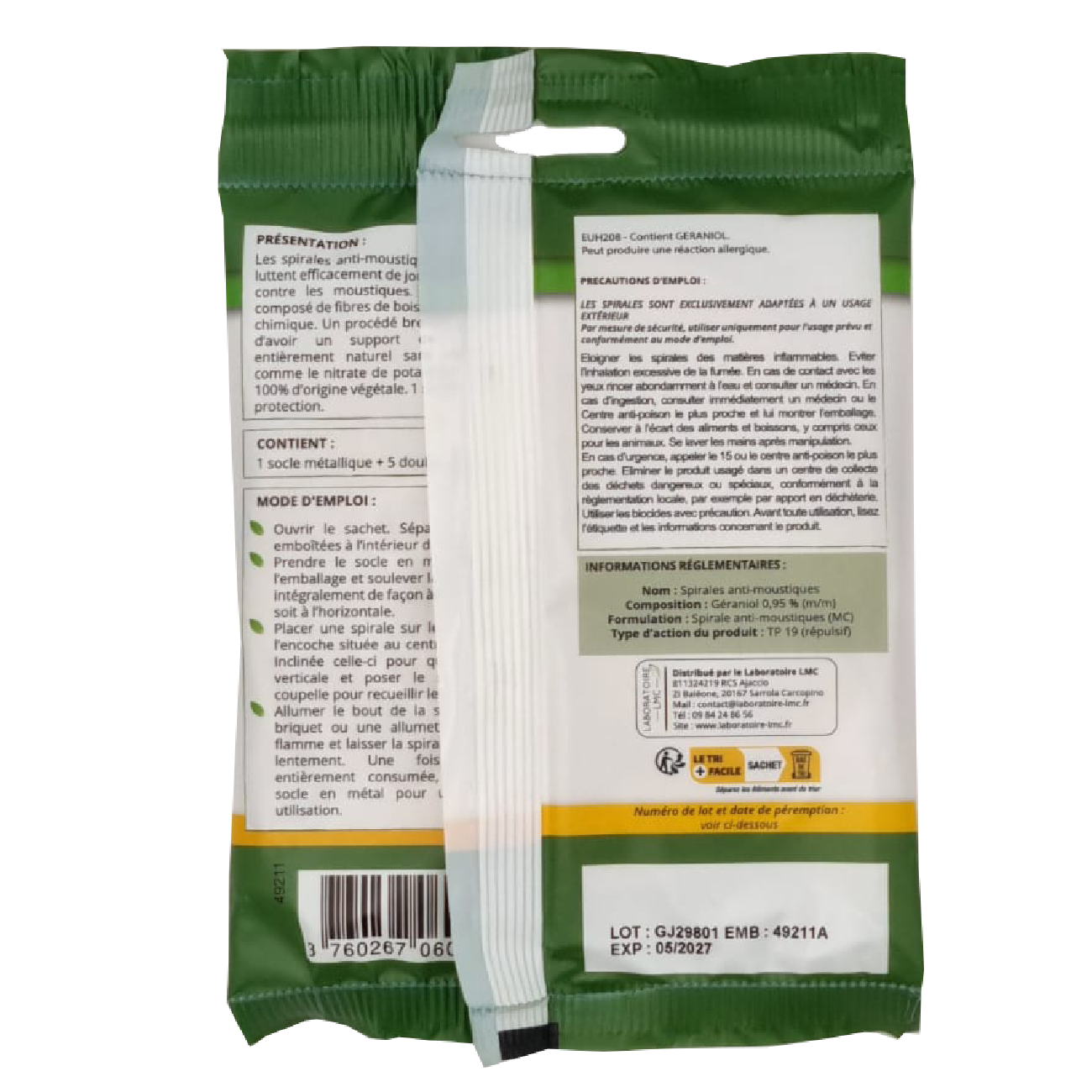 Anti Moustique Naturel Spirales Biodégradables LOT de 2 Sachets de 10 Fabriquées en France Terra Nostra