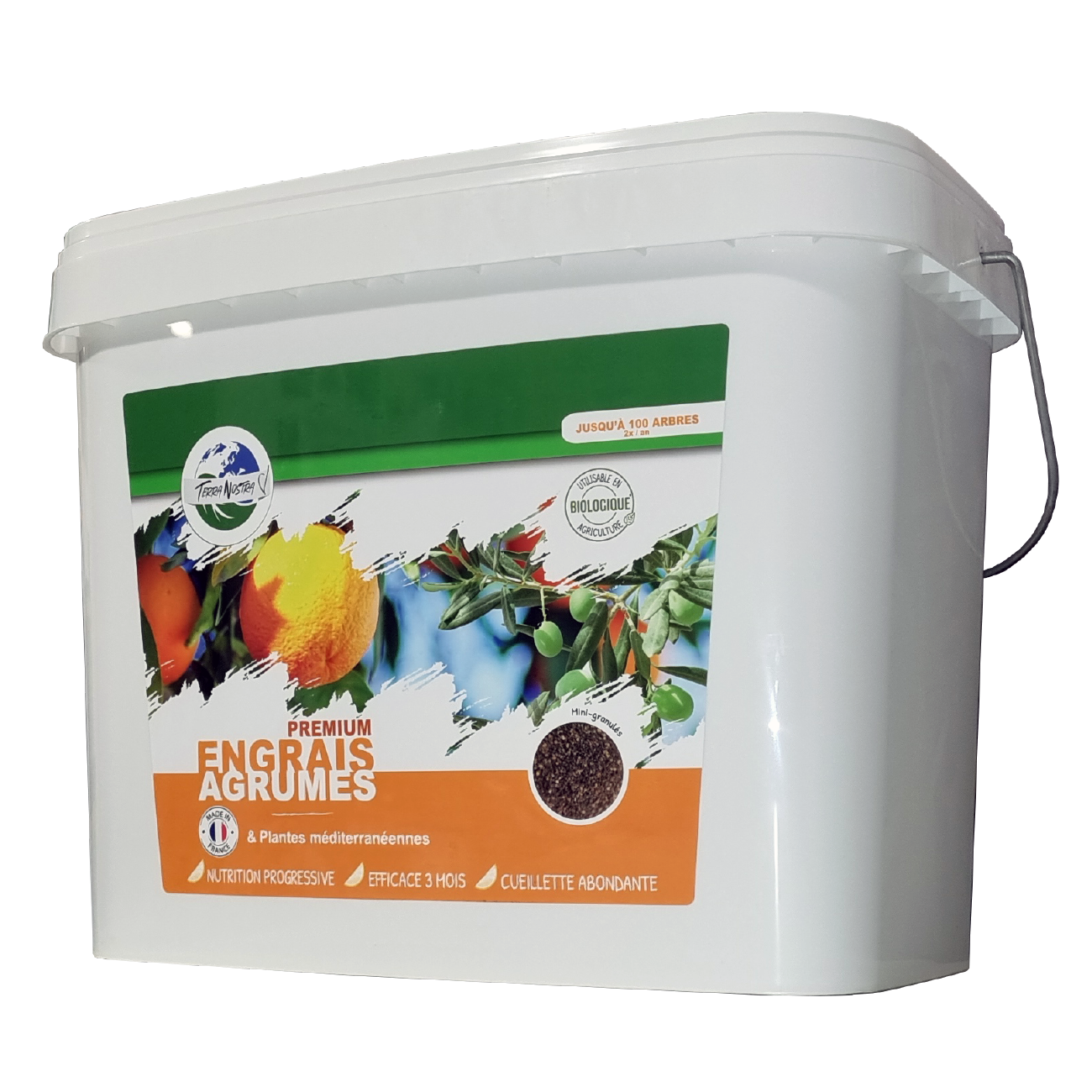 Engrais Premium Agrumes & Plantes Méditerranéennes Mini Granulés Fabriqué en France Terra Nostra