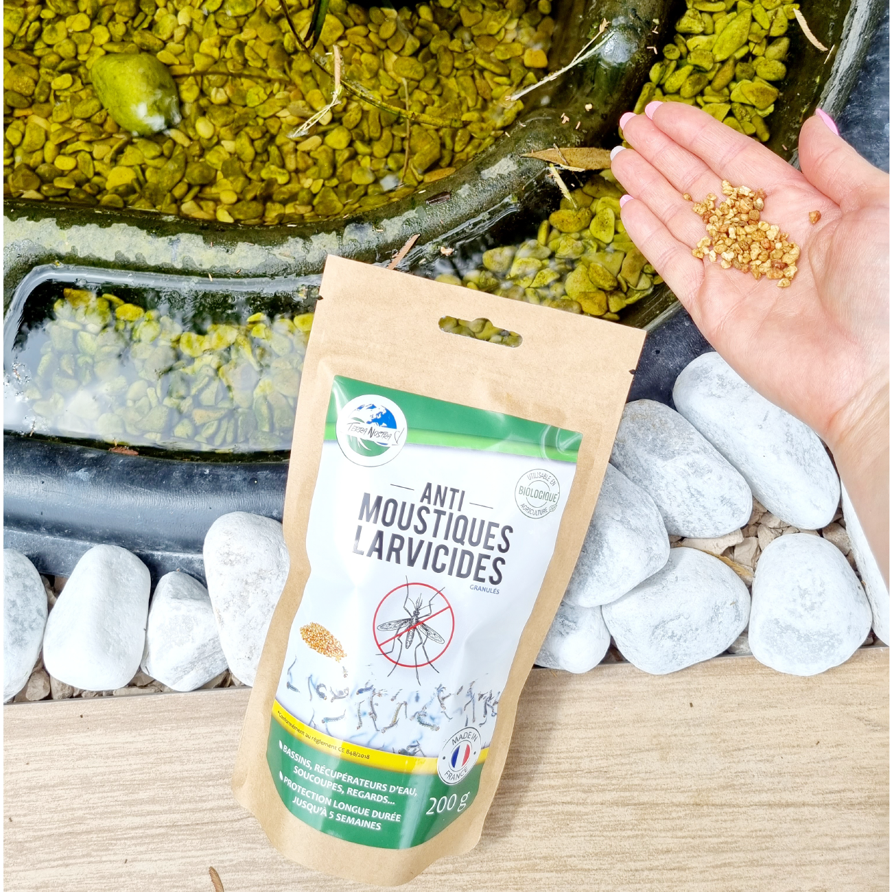 Anti Moustiques Larvicides Sachet ou Pot Fabriqué en France Terra Nostra - Terra nostra shop