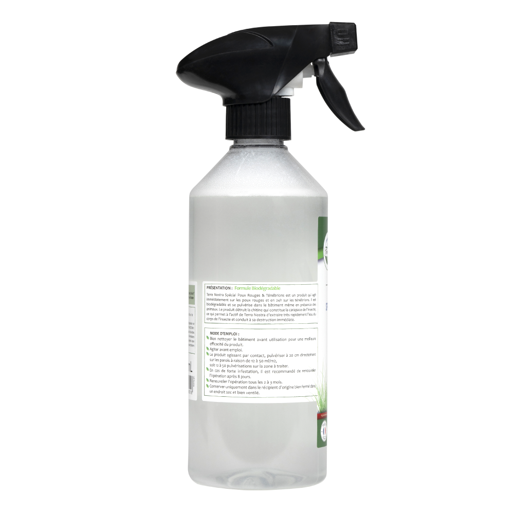 Basse Cour Naturel Spécial Poux rouges et Ténébrions Prêt à l'emploi Spray 500ml Fabriqué en France Terra Nostra - Terra nostra shop