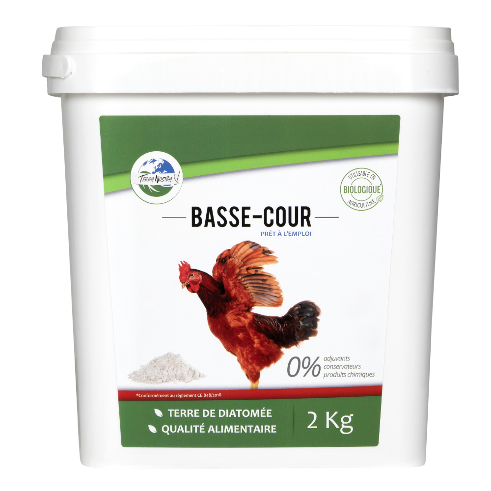 Basse Cour Naturel Terre de Diatomée Seau 2kg Fabriqué en France Terra Nostra - Terra nostra shop