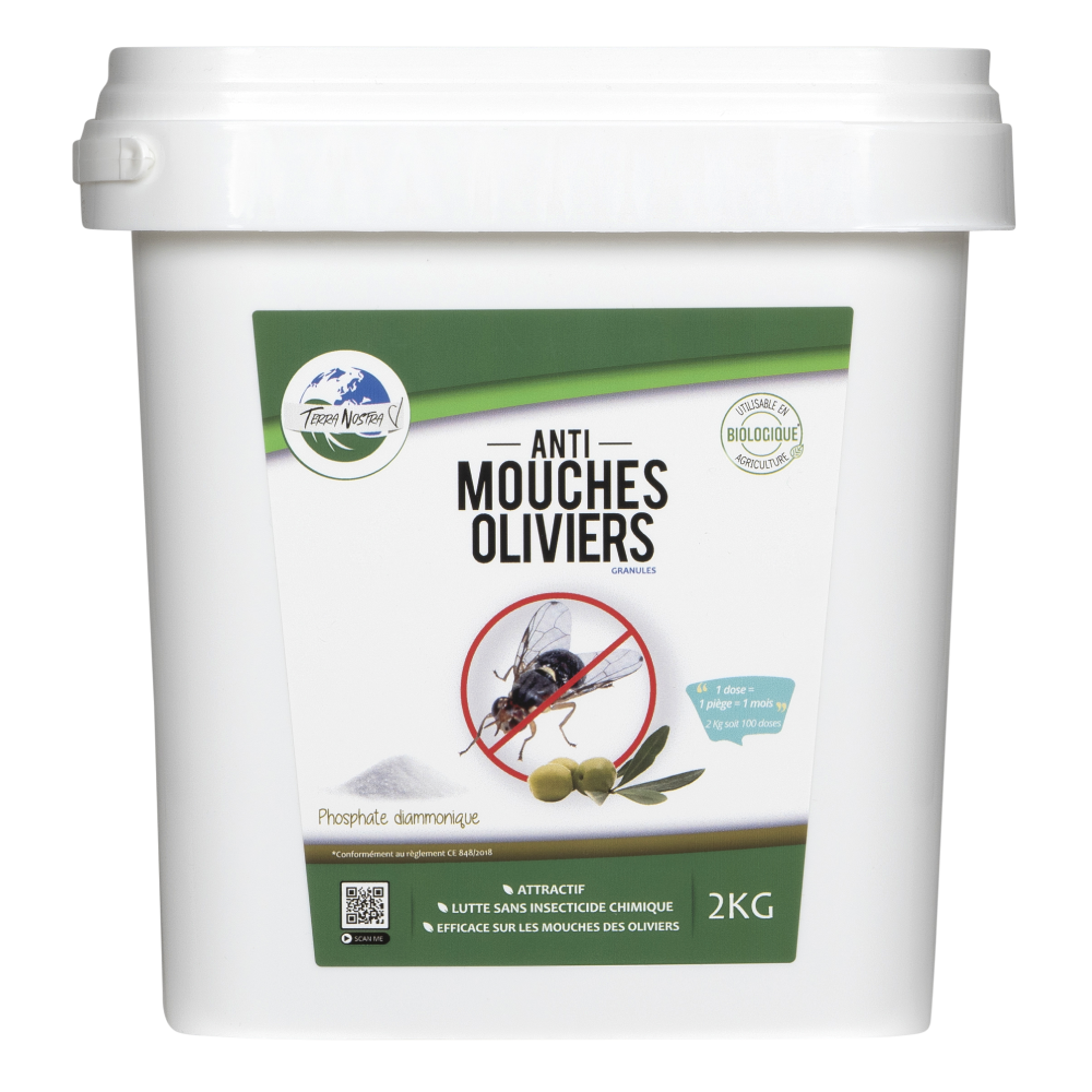 Traitement Naturel Mouche des Olivier Phosphate Diammonique Seau 2Kg Fabriqué en France Terra Nostra - Terra nostra shop