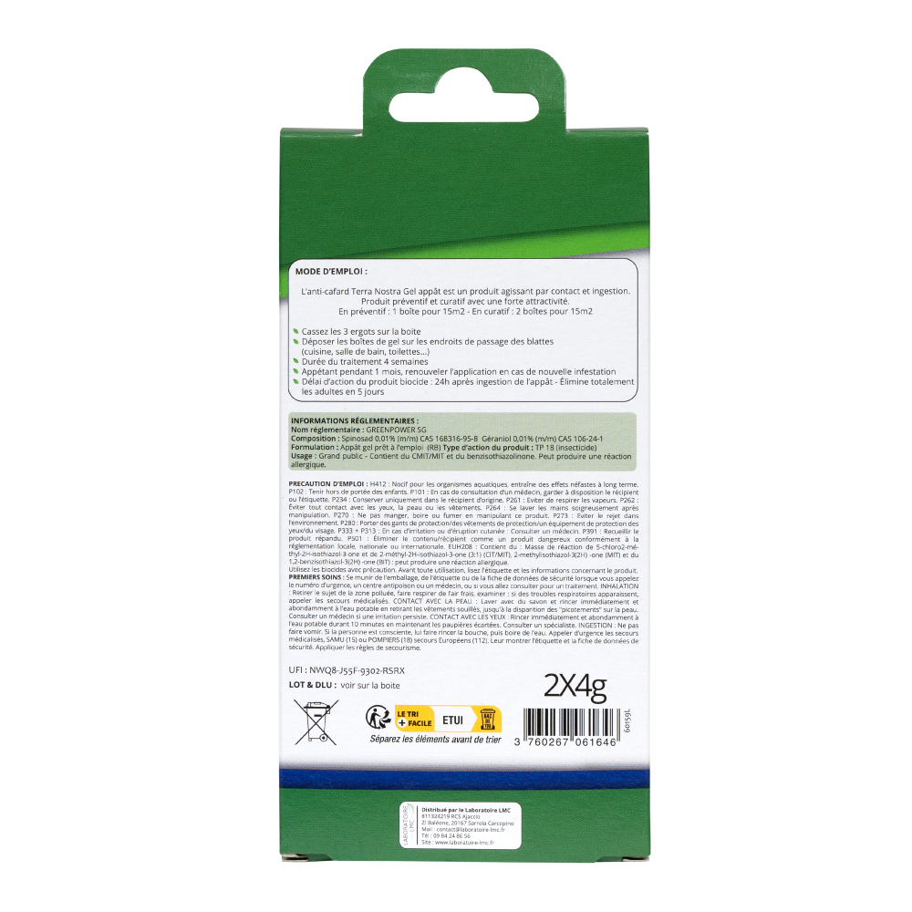 Anti cafards X2 Boites Prêt à l'emploi Fabriqué en France Terra Nostra - Terra nostra shop