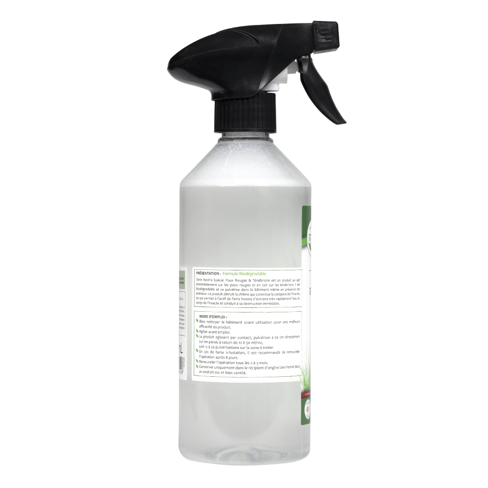 Basse Cour Naturel Spécial Poux rouges et Ténébrions Prêt à l'emploi Spray 500ml - Terra Nostra - insecticides a base de produits naturels