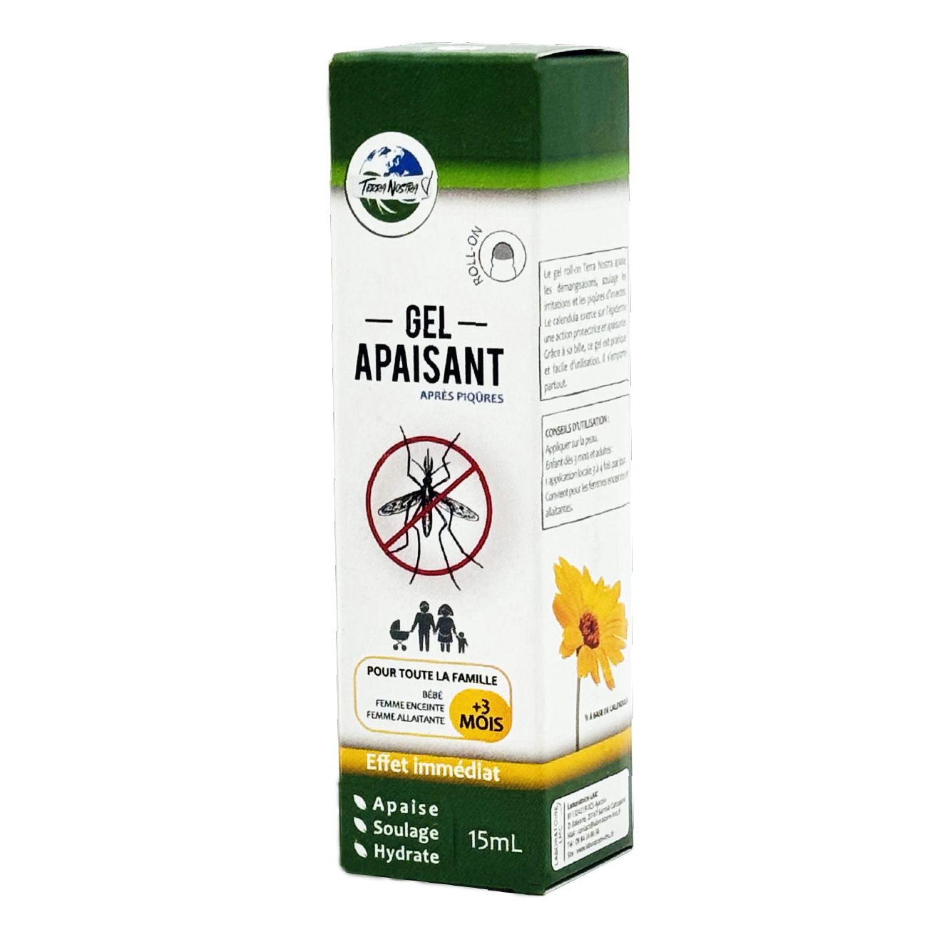 Anti Moustique Naturel Gel roll on 15ml Fabriqué en Belgique Terra Nostra