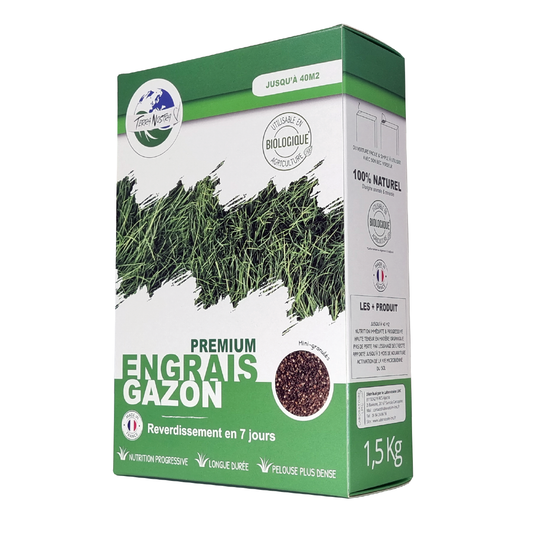 Engrais Premium Gazon Boite de 1,5 Kg Mini Granulés Fabriqué en France Terra Nostra - Terra nostra shop