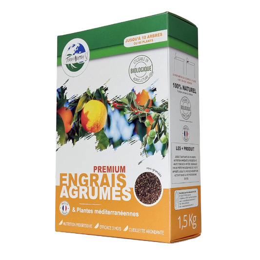 Engrais Premium Agrumes & Plantes Méditerranéennes Boite de 1,5 Kg Mini Granulés Fabriqué en France Terra Nostra - Terra nostra shop