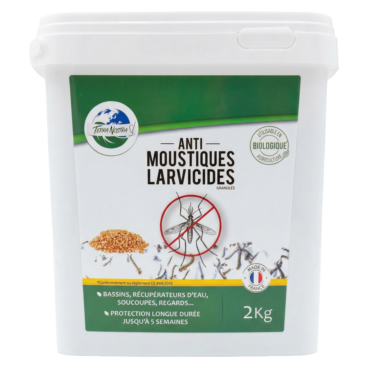 Anti Moustiques Larvicides Sachet ou Seau Fabriqué en France Terra Nostra