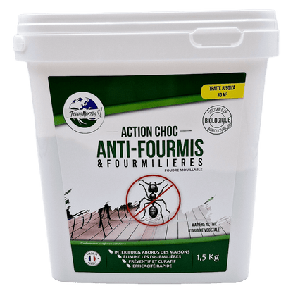 Anti - Fourmis - Choc Poudrage & Arrosage - Prêt à l'emploi - Poudreuse 250 gr - Terra Nostra - insecticides a base de produits naturels