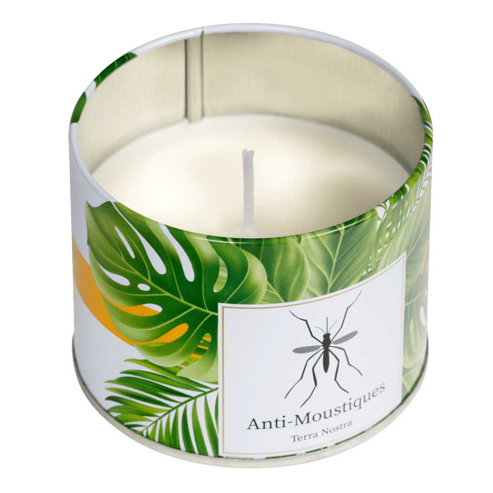 Anti Moustique Bougie Métallique Intérieur 22 Heures de Protection - Terra Nostra - insecticides a base de produits naturels