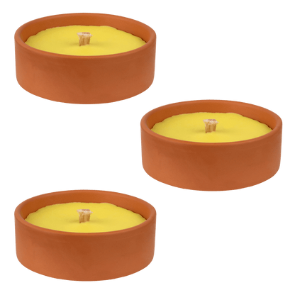 Anti Moustique Citronnelle Bougie en Terre Cuite LOT 3 BOUGIES - Terra Nostra - insecticides a base de produits naturels