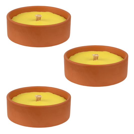Anti Moustique Citronnelle Bougie en Terre Cuite LOT 3 BOUGIES - Terra Nostra - insecticides a base de produits naturels