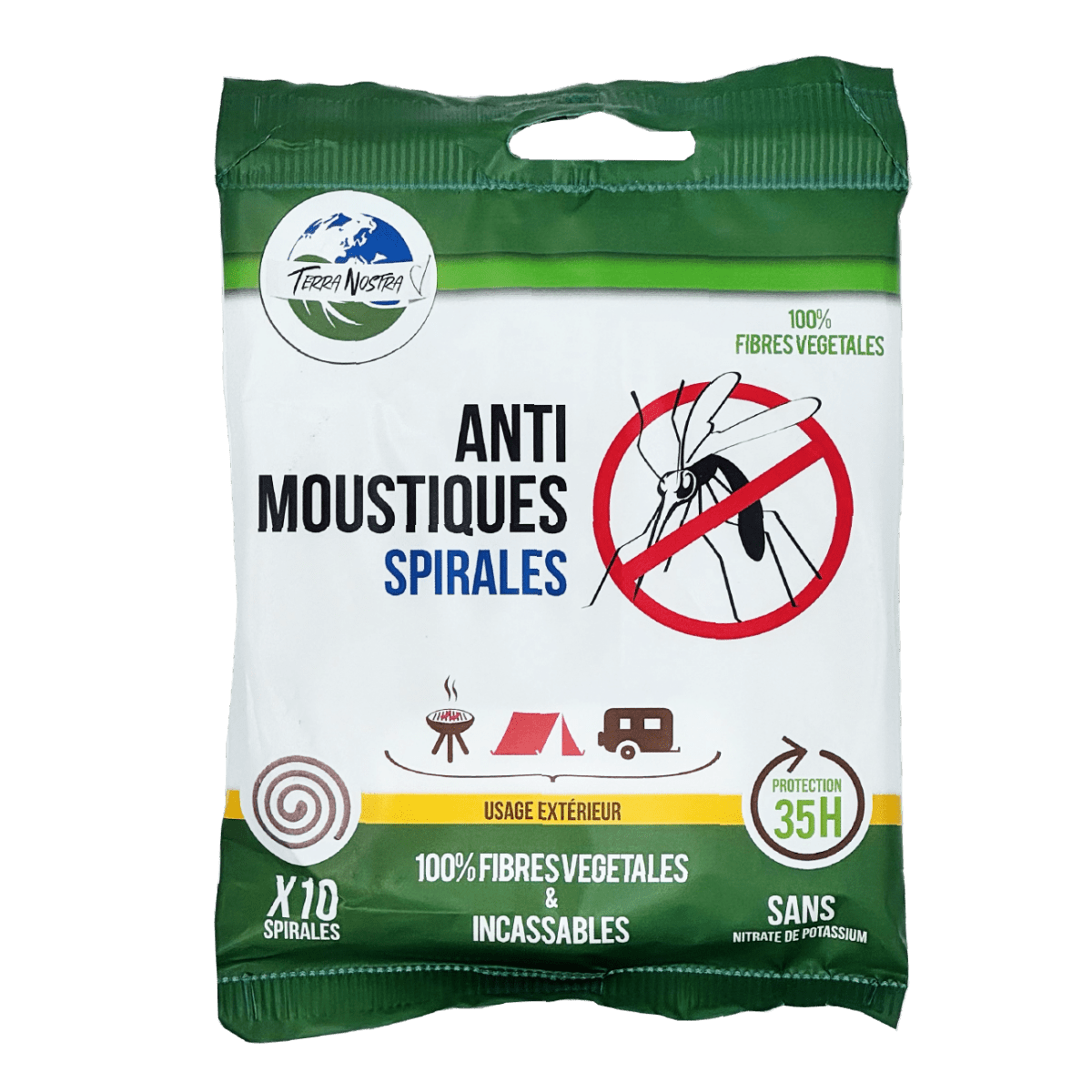 Anti Moustique Naturel Spirales Biodégradables LOT de 2 Sachets de 10 - Terra Nostra - insecticides a base de produits naturels