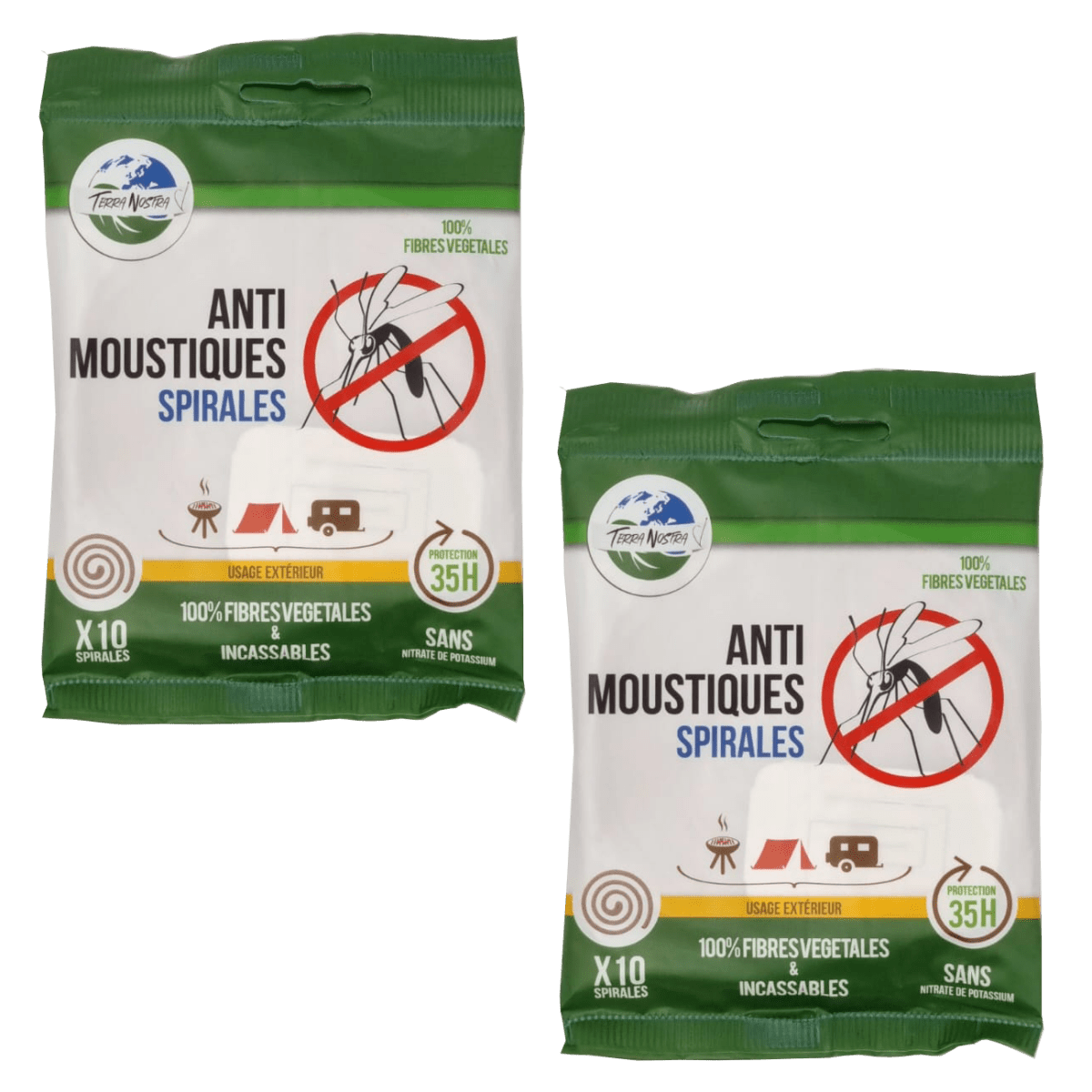 Anti Moustique Naturel Spirales Biodégradables LOT de 2 Sachets de 10 - Terra Nostra - insecticides a base de produits naturels