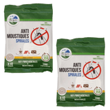 Anti Moustique Naturel Spirales Biodégradables LOT de 2 Sachets de 10