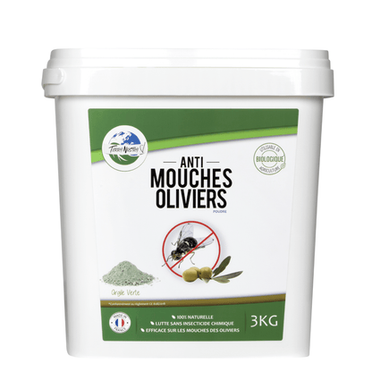 Argile Verte Mouches des Oliviers Seau 3KG - Terra Nostra - insecticides a base de produits naturels