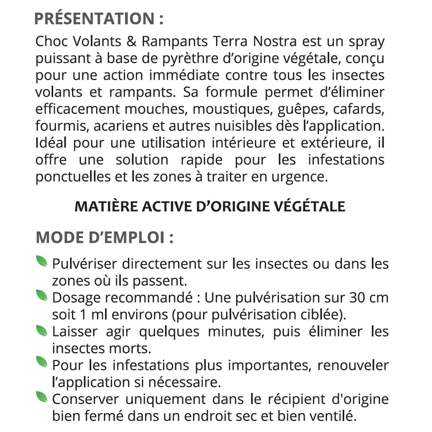 Choc Volants & Rampants - Terra Nostra - insecticides a base de produits naturels