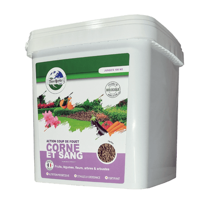 Engrais Corne et Sang Boite ou Seau Miettes Coup de fouet - Terra Nostra - insecticides a base de produits naturels