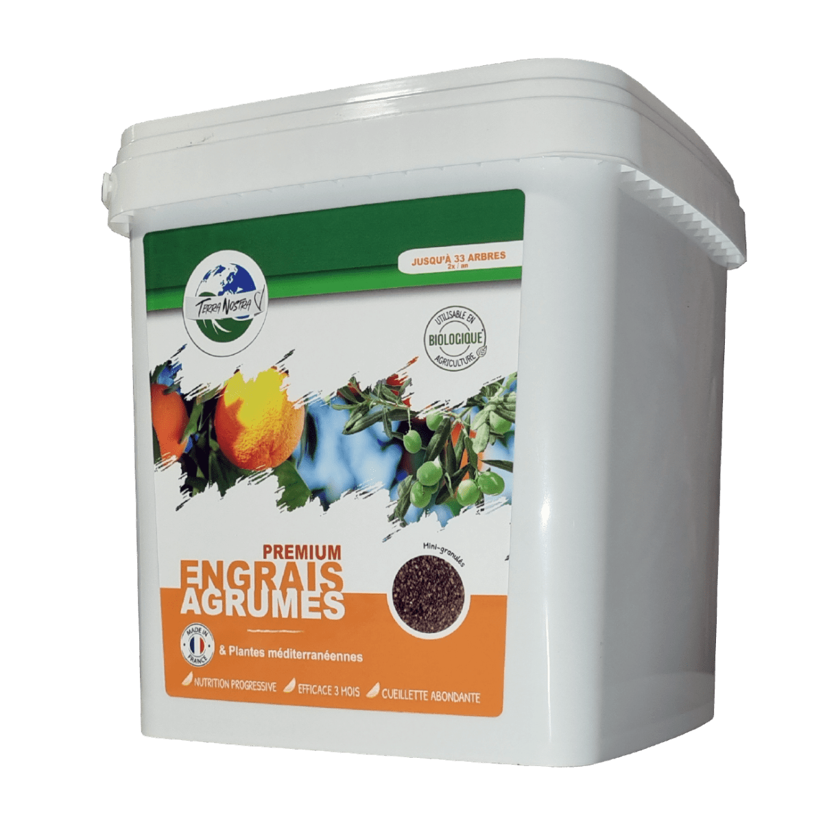 Engrais Premium Agrumes & Plantes Méditerranéennes Mini Granulés - Terra Nostra - insecticides a base de produits naturels