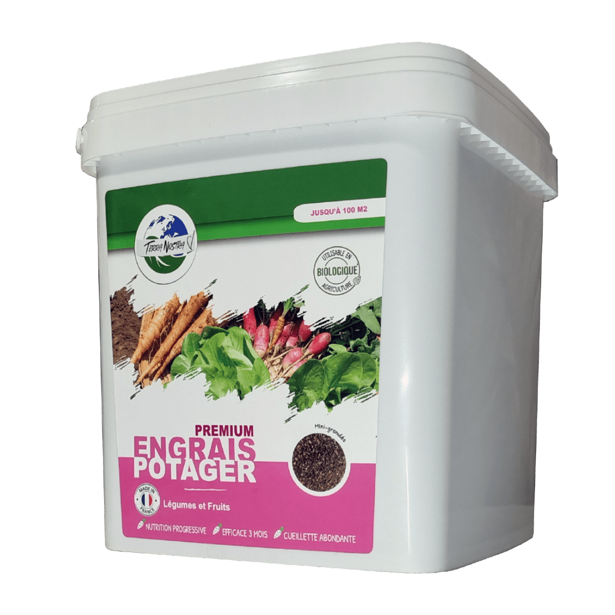 Engrais Premium Potager Boite ou Seau Mini Granulés - Terra Nostra - insecticides a base de produits naturels