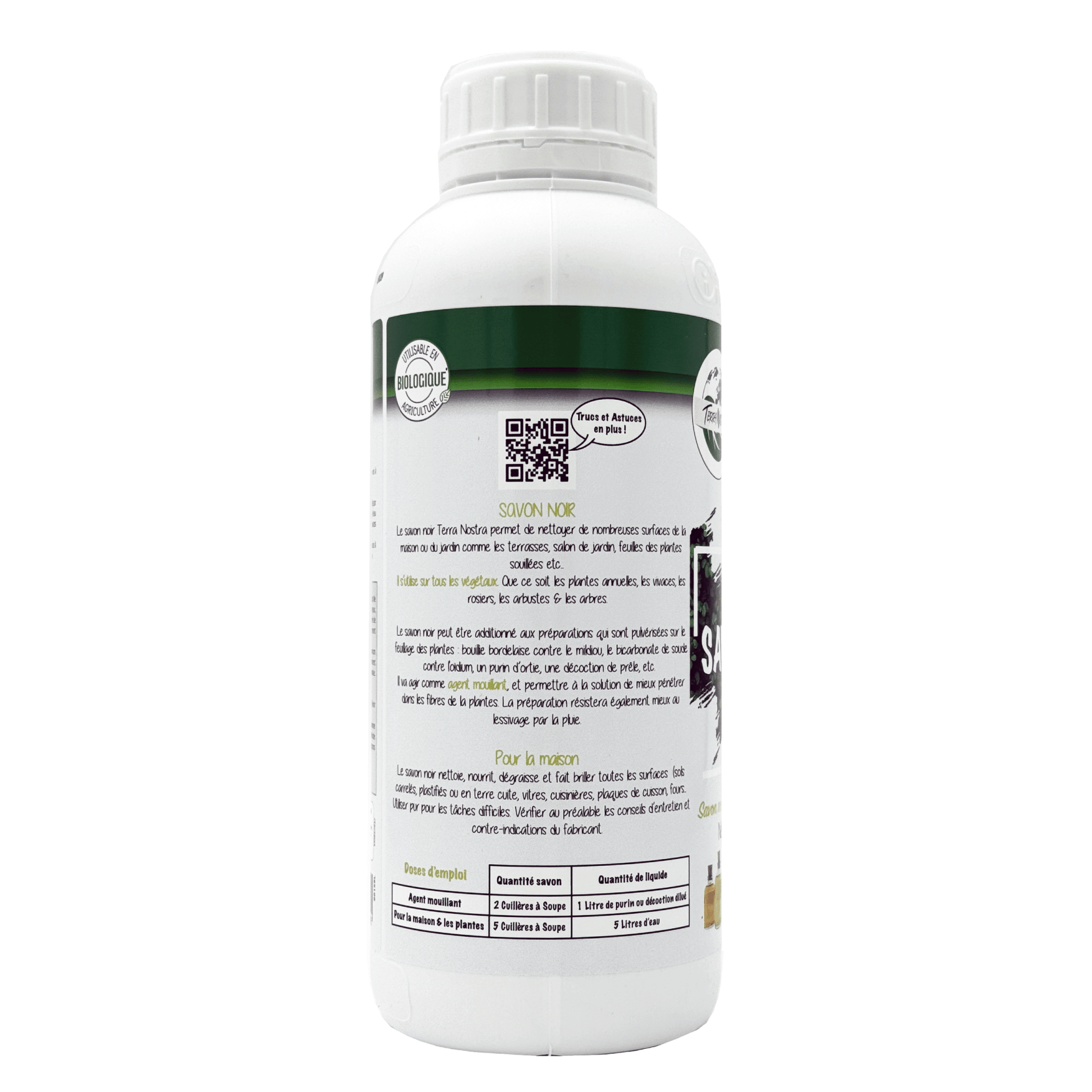 Jardin Naturel Savon Noir Concentré 1L - Terra Nostra - insecticides a base de produits naturels