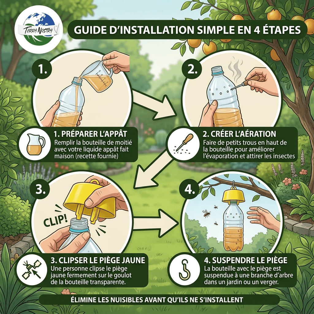 Piège Bouteille Ecologique Guêpe et Frelons avec Recettes Terra Nostra - Terra Nostra - insecticides a base de produits naturels