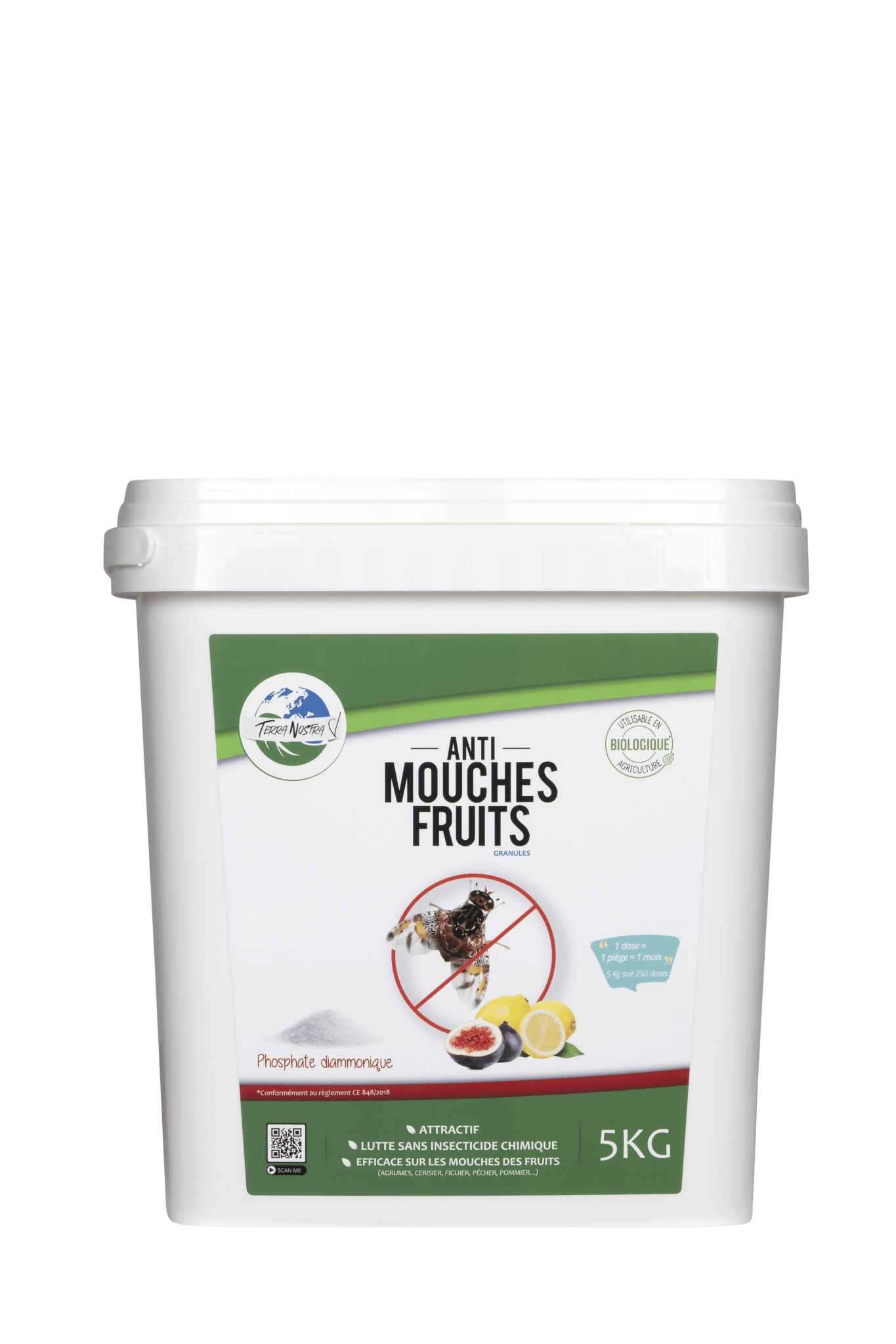 Traitement Naturel Mouche des Fruits Phosphate Diammonique Flacon ou Seau - Terra Nostra - insecticides a base de produits naturels