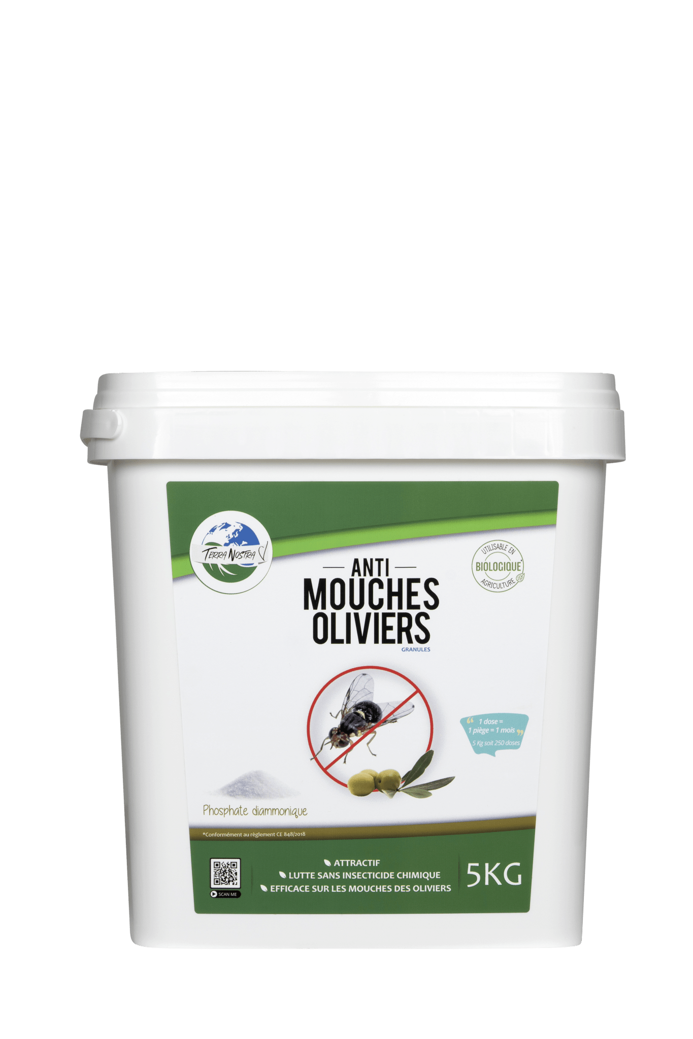 Traitement Naturel Mouche des Olivier Phosphate Diammonique Flacon ou Seau - Terra Nostra - insecticides a base de produits naturels