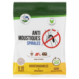 Anti Moustique Naturel Spirales Biodégradables Sachet de 10 Fabriquées en France Terra Nostra