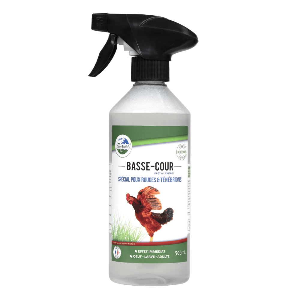 Basse Cour Naturel Spécial Poux rouges et Ténébrions Prêt à l'emploi Spray 500ml - Terra Nostra - insecticides a base de produits naturels