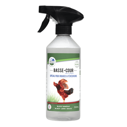 Basse Cour Naturel Spécial Poux rouges et Ténébrions Prêt à l'emploi Spray 500ml - Terra Nostra - insecticides a base de produits naturels