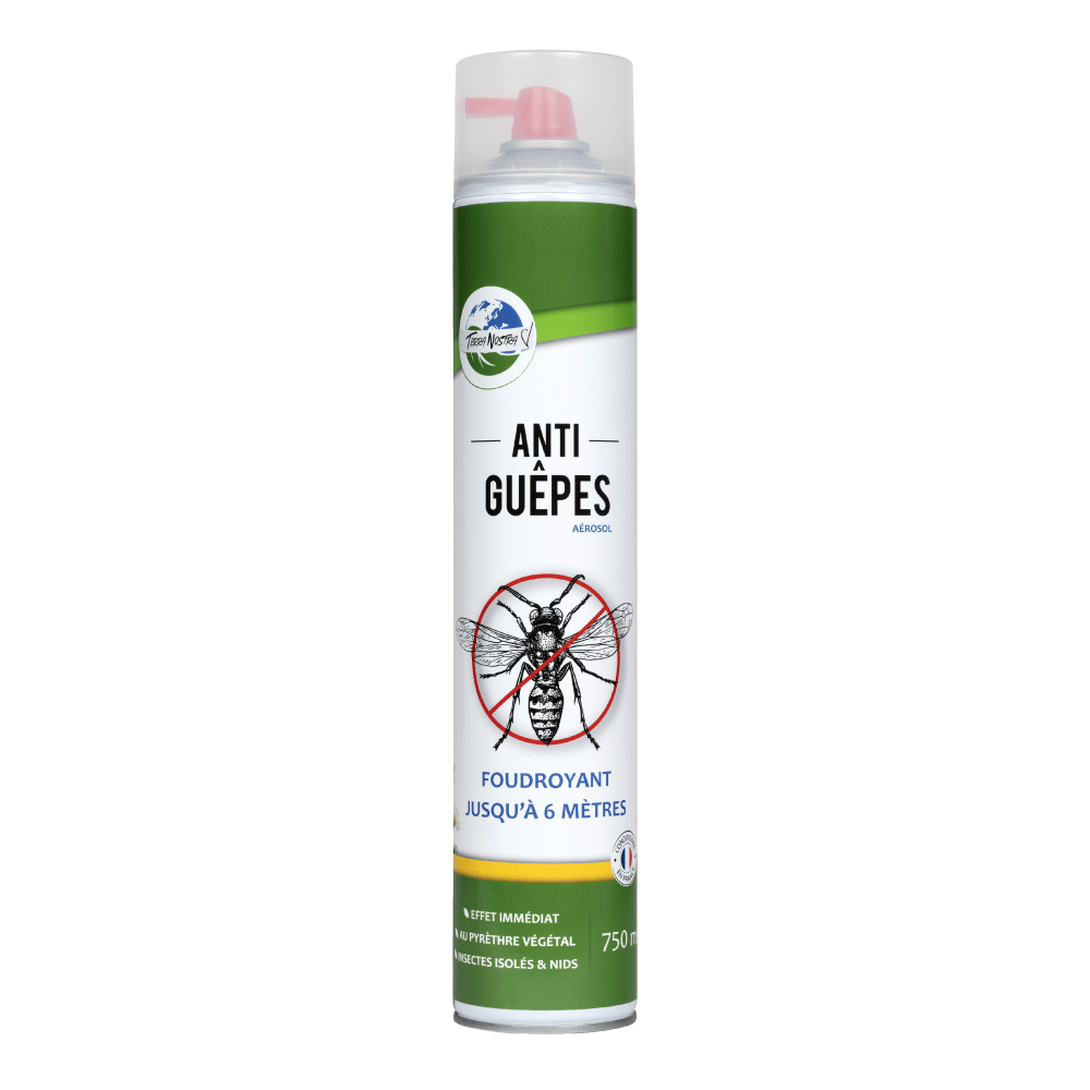 Guêpe et Frelon Jet 6m Aérosol 750ml Action Choc - Terra Nostra - insecticides a base de produits naturels