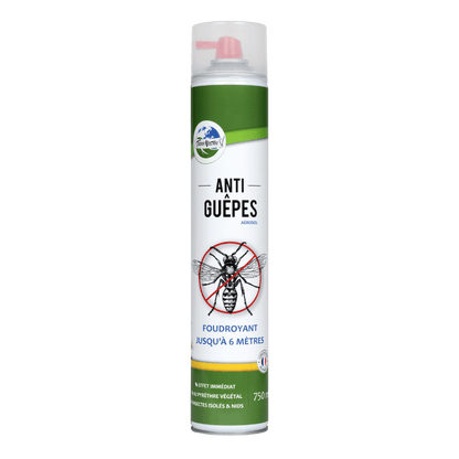 Guêpe et Frelon Jet 6m Aérosol 750ml Action Choc - Terra Nostra - insecticides a base de produits naturels
