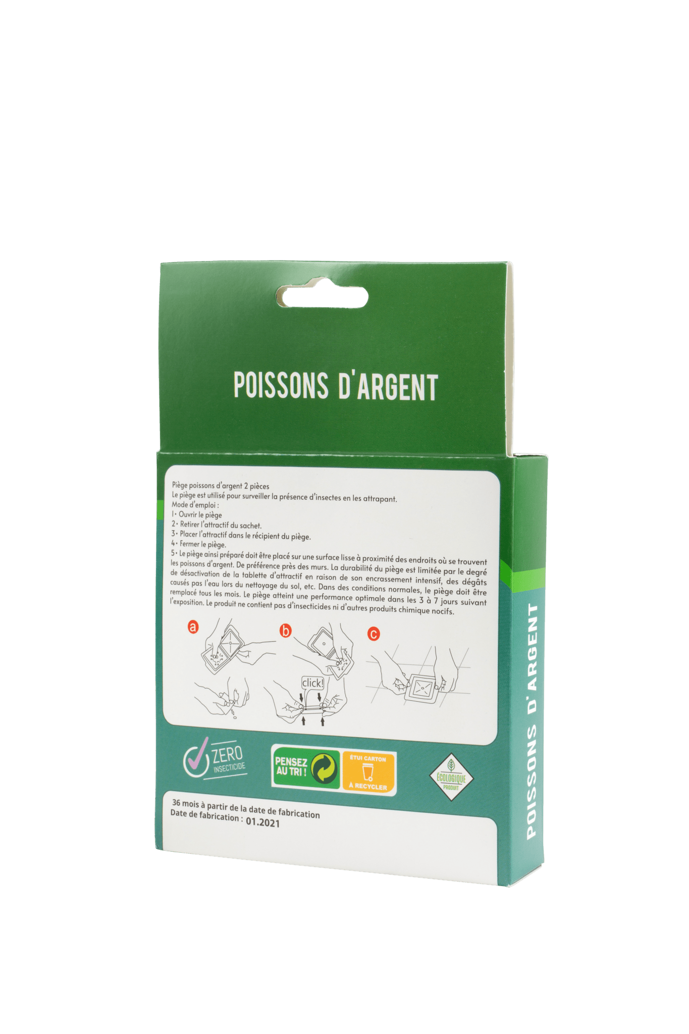 Piège Ecologique Naturel Contre Poisson d'Argent Plaque attractive X2 - Terra Nostra - insecticides a base de produits naturels
