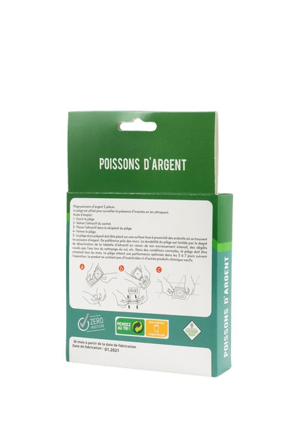 Piège Ecologique Naturel Contre Poisson d'Argent Plaque attractive X2 - Terra Nostra - insecticides a base de produits naturels