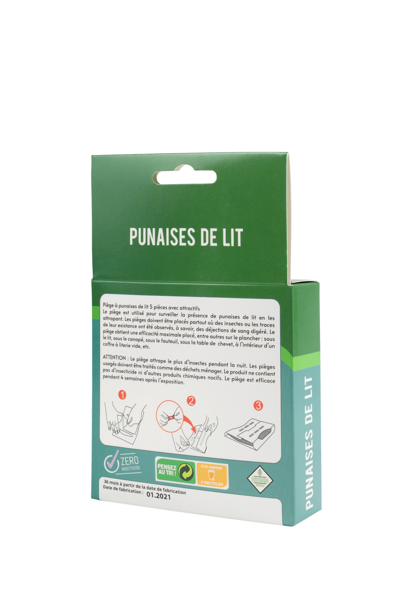 Piège Ecologique Naturel Contre Punaise de Lit Plaque attractive X5 - Terra Nostra - insecticides a base de produits naturels