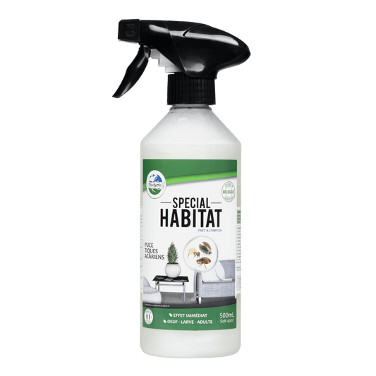 Spécial Habitat Puce Tique Acarien Spray Prêt à l'emploi 500ml - Terra Nostra - insecticides a base de produits naturels